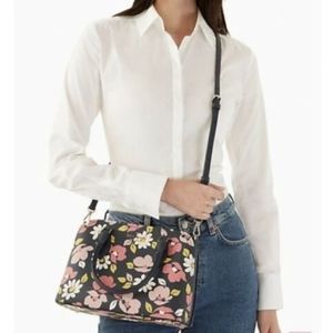 kate spade Darcy Small Top Zip Satchel Crossbody  Road  Trip Floral Blue  multi